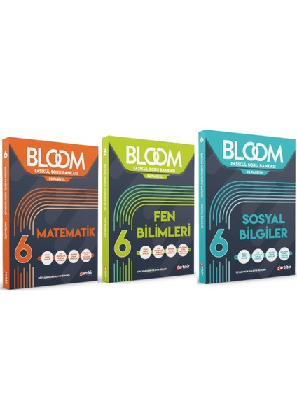 6. Sınıf Bloom Matematik - Fen Bilimleri - Sosyal Bilgiler Fasikül Soru Bankası 3 Kitap