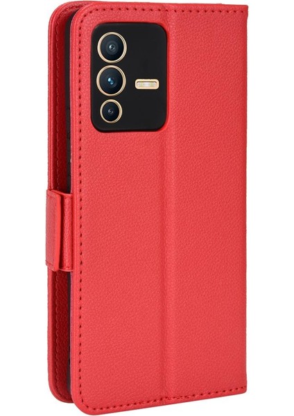 Vivo V23 5g Için Kılıf Manyetik Pu Deri Cüzdan Kart Yuvaları Tutucu Yan (Yurt Dışından)