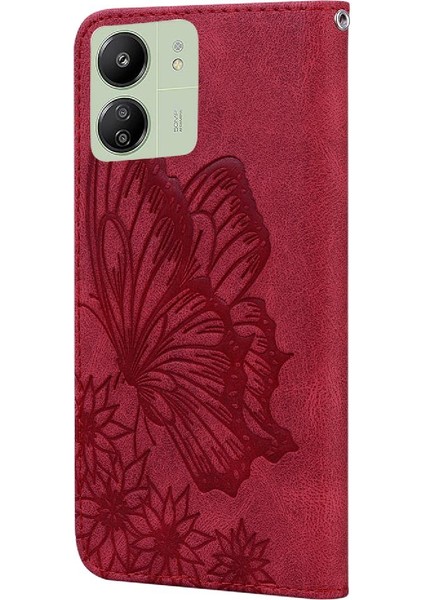 Xiaomi Poco C65 Büyük Kelebek Elmas Deri Cüzdan ile (Yurt Dışından)