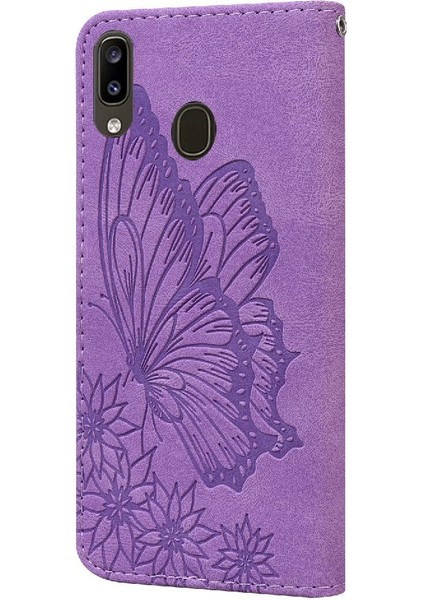 Samsung Galaxy A40 Flip Telefon Kılıfı Için Kart Yuvası ile Büyük Kelebek (Yurt Dışından) modelleri