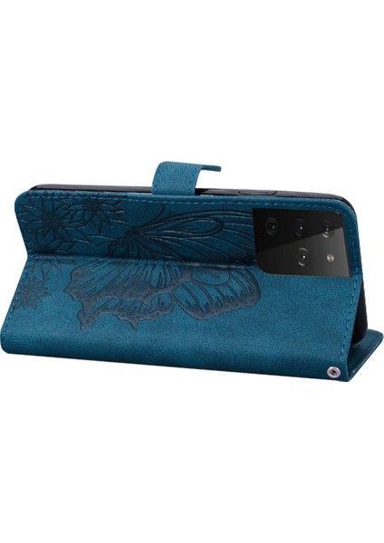 Samsung Galaxy S21 Ultra Kickstand Koruyucu Deri Cüzdan Için Kılıf (Yurt Dışından)