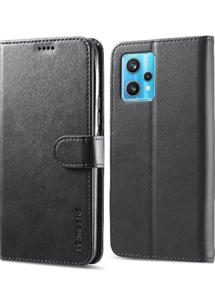 Realme 9 Pro Buzağı Doku Için Kılıf ile Yatay Çevir Deri Kılıf Kartı (Yurt Dışından)