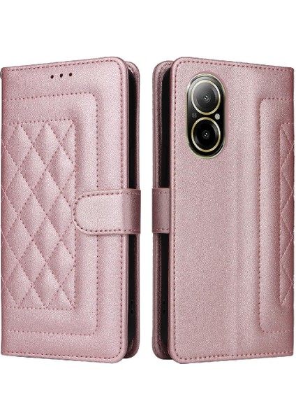 Realme C67 4g Darbeye Dayanıklı Basit Iş Cüzdan Deri Için Flip Case (Yurt Dışından)