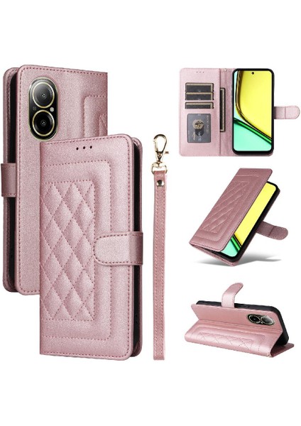 Realme C67 4g Darbeye Dayanıklı Basit Iş Cüzdan Deri Için Flip Case (Yurt Dışından) fırsatları