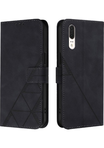 Huawei P20 Pu Deri Kredi Kartı Tutucu Flip Folio Kitap Cüzdan (Yurt Dışından)