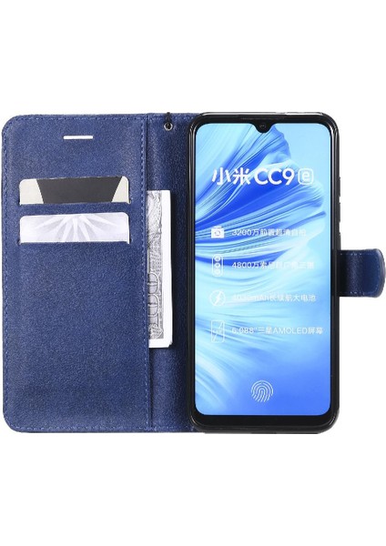 Kart Yuvası ile Xiaomi Mi CC9E Için Flip Case Klasik Katı Renk Yüksek Telefon (Yurt Dışından)
