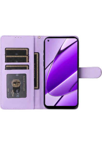 Realme 11 4g Deri Kılıf Için Flip Case Darbeye Basit Iş Cüzdan (Yurt Dışından)