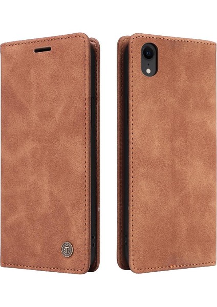 Iphone Xr Deri Kılıf Darbeye Kapak Kapak Cüzdan Basit (Yurt Dışından)