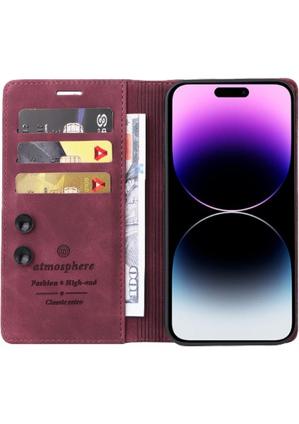 Iphone 15 Için Kılıf Pro Max Kapak Çevirin Basit Iş Deri Kılıf Cüzdan (Yurt Dışından)