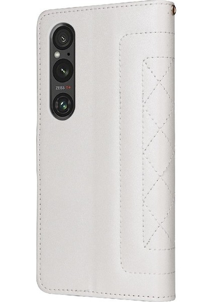 Sony Xperia 1 V Için Flip Case Deri Kılıf Kapak Çevirin Cüzdan Basit (Yurt Dışından)