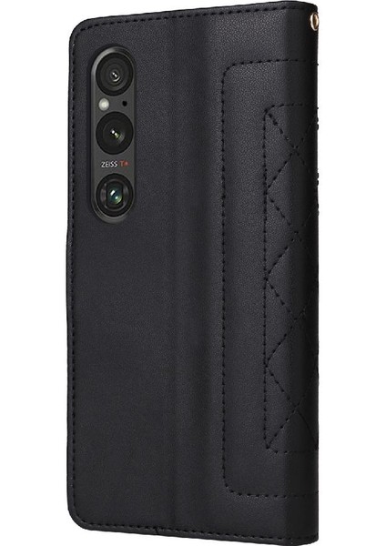 Sony Xperia 1 V Için Flip Case Deri Kılıf Kapak Çevirin Cüzdan Basit (Yurt Dışından)