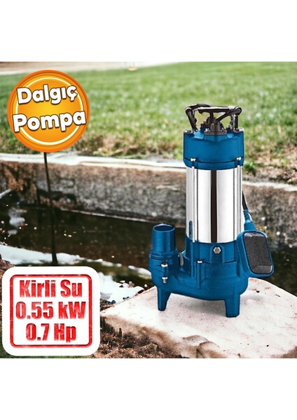 Kirli Su Pompası 0.55 Kw Alüminyum Gövdeli Dalgıç Tip Rainpump 0.7 Hp Monofaze Atık Su Logar Lağım