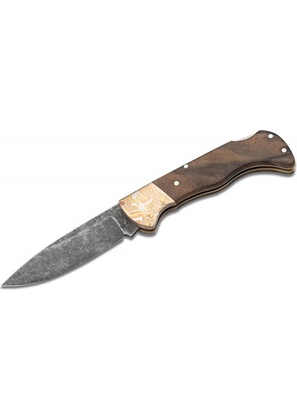 Folding Hunter Mokume Walnut Black Stonewash Çakı