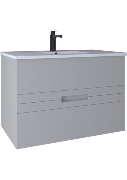 Meta 91 cm Lavabo Dolabı Light Grey KB710040