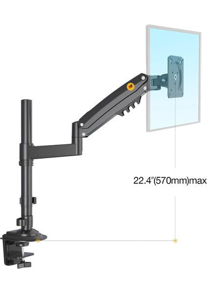 Nb North Bayou H100 Tek Kol Amortisörlü Profosyonel Monitör Standı