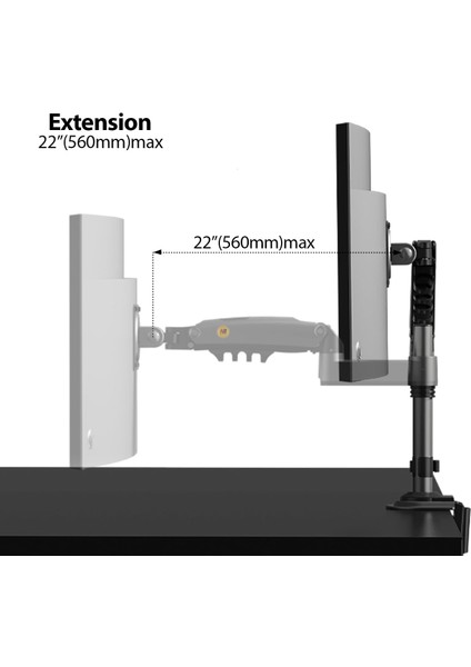 Nb North Bayou H100 Tek Kol Amortisörlü Profosyonel Monitör Standı