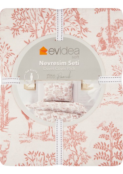 Soft Jouy Tek Kişilik Nevresim Seti - Pembe