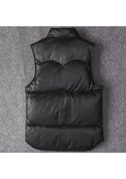 Şişme Yelek Kuzu Derisi Dar Kesim Siyah Renk fiyatları