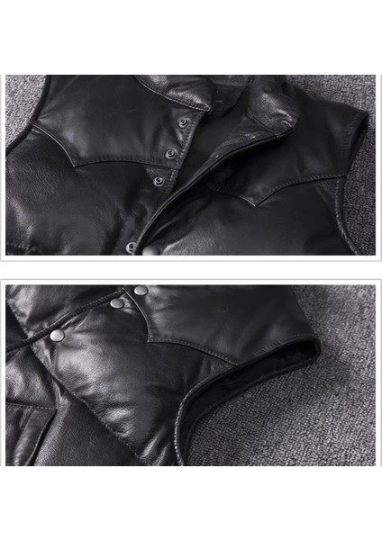 Şişme Yelek Kuzu Derisi Dar Kesim Siyah Renk fırsatları