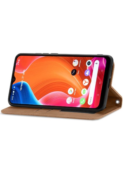Realme C20 Deri Kılıf Fermuar Kordon Basit Iş Cüzdan Için Kılıf (Yurt Dışından)