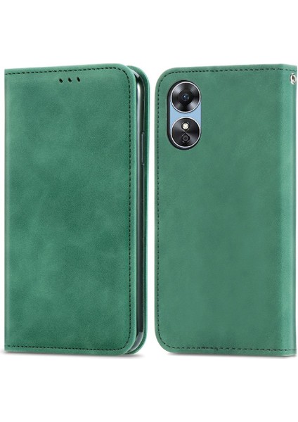 Oppo A17 Için Basit Iş Fermuar Kordon Cüzdan Deri Kılıf (Yurt Dışından)