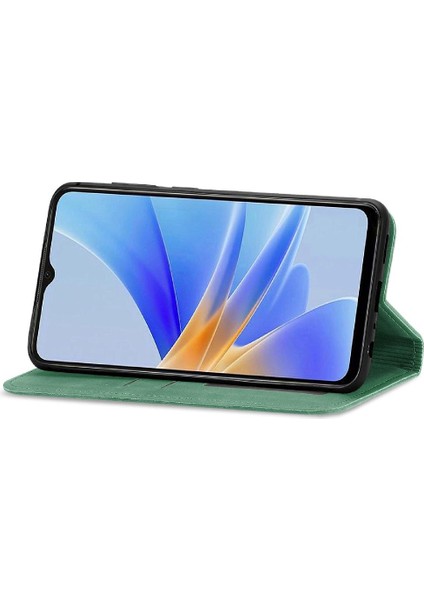 Oppo A17 Için Basit Iş Fermuar Kordon Cüzdan Deri Kılıf (Yurt Dışından)