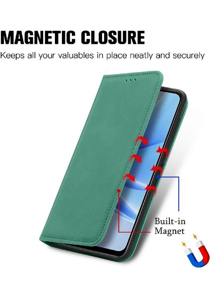 Oppo A17 Için Basit Iş Fermuar Kordon Cüzdan Deri Kılıf (Yurt Dışından)