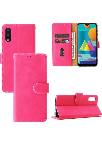 Samsung Galaxy A02/M02 Kart Ekleme Deri Folio Flip Case Için Kılıf (Yurt Dışından)