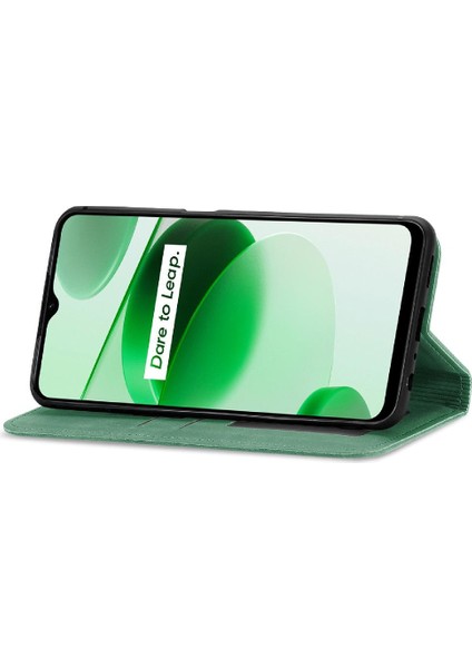 Realme C35 Fermuar Deri Kılıf Kordon Cüzdan Basit Iş Için Kılıf (Yurt Dışından) fiyatları