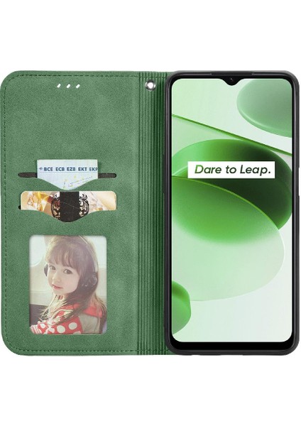 Realme C35 Fermuar Deri Kılıf Kordon Cüzdan Basit Iş Için Kılıf (Yurt Dışından) fırsatları