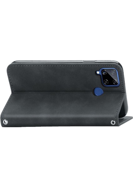 Realme C15 Kordon Basit Iş Fermuar Deri Çanta Cüzdan (Yurt Dışından) modelleri