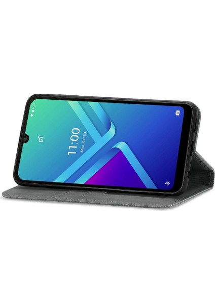 Wiko Y82 Cüzdan Basit Iş Deri Kılıf Fermuar Kordon Için Kılıf (Yurt Dışından)