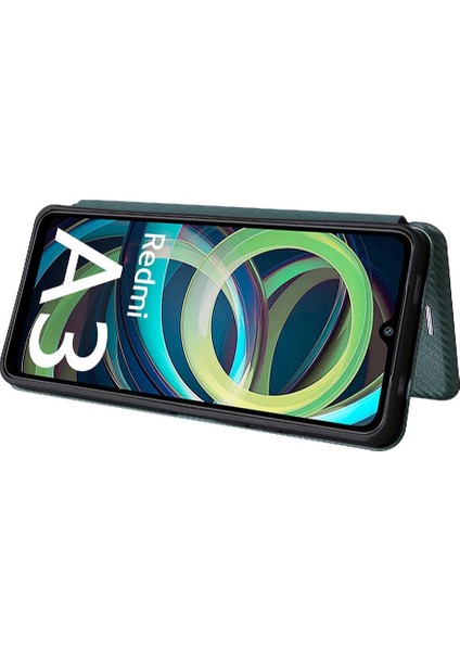 Kart Tutucu Kickstand ile Xiaomi Redmi A3 Manyetik Karbon Fiber Için Kılıf (Yurt Dışından) fiyatları