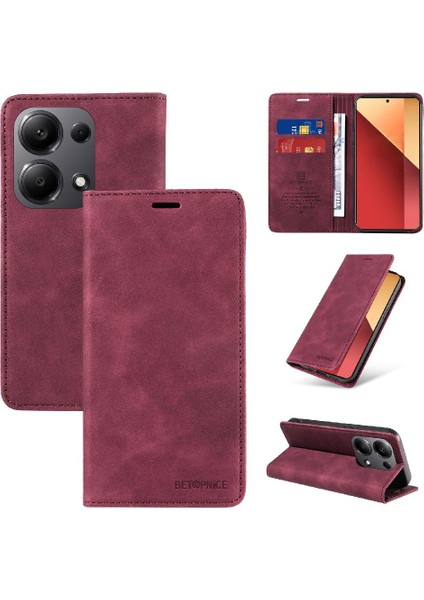 Xiaomi Redmi Için Not 13 Pro 4g Manyetik Folio Cüzdan Koruyucu Pu (Yurt Dışından)