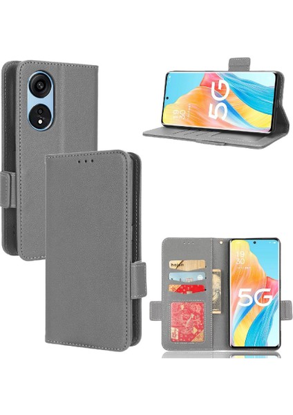 Oppo Için Kılıf Oppo 8t 5g Pu Deri Manyetik Kart Yuvaları Tutucu Cüzdan Yan (Yurt Dışından)