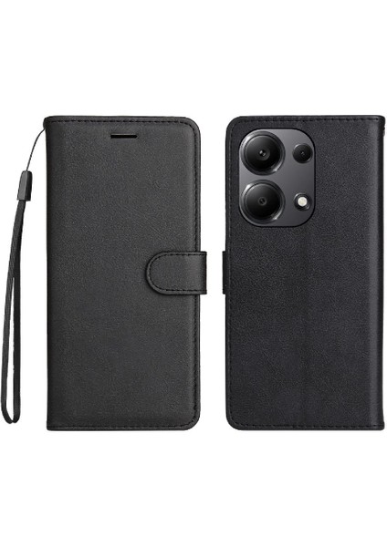 Xiaomi Poco M6 Pro 4g Için Flip Case Kart Yuvası ile Klasik Düz Renk (Yurt Dışından)