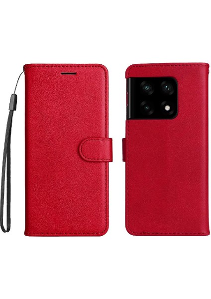 Oneplus 10 Için Flip Case Pro 5g Klasik Katı Renk Kart Yuvası ile Yüksek (Yurt Dışından)