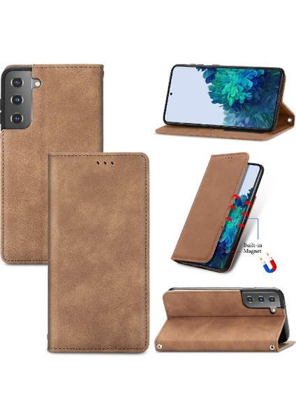 Samsung S22 Artı Flip Kapak Basit Iş Cüzdan Deri Kılıf (Yurt Dışından)