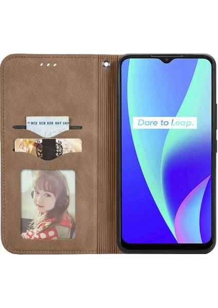 Realme C15 Kordon Basit Iş Fermuar Deri Çanta Cüzdan (Yurt Dışından) indirimleri