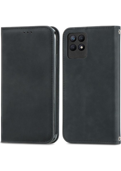 Realme 8i Basit Iş Cüzdan Kordon Fermuar Deri Kılıf (Yurt Dışından)