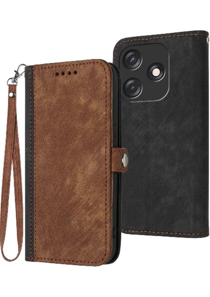 Kart Yuvası Standı ile Tecno Kıvılcım 10C Pu Deri Manyetik Kapatma Için Kılıf (Yurt Dışından)