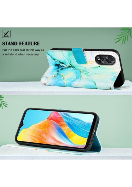 Oppo A38 4g Kickstand Mermer Desen Pu Deri Cüzdan Için Kılıf (Yurt Dışından) fırsatları