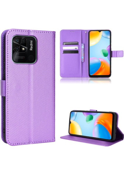 Xiaomi Redmi 10C Kart Tutucu Için Kickstand Manyetik Cüzdan Kapak (Yurt Dışından)