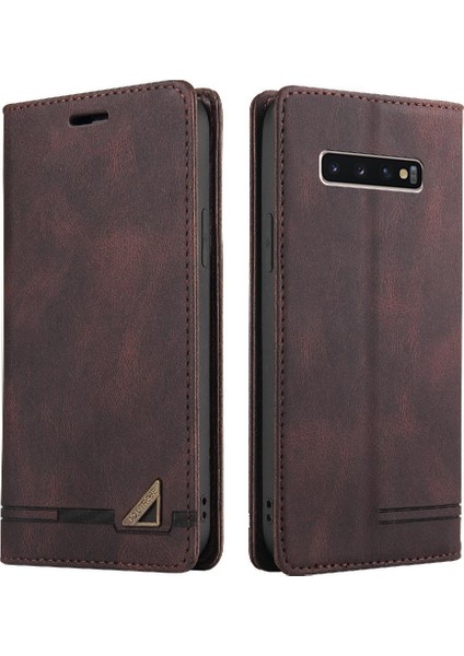 Samsung Galaxy S10 Kickstand Premium Deri Premium Deri Kılıf (Yurt Dışından)