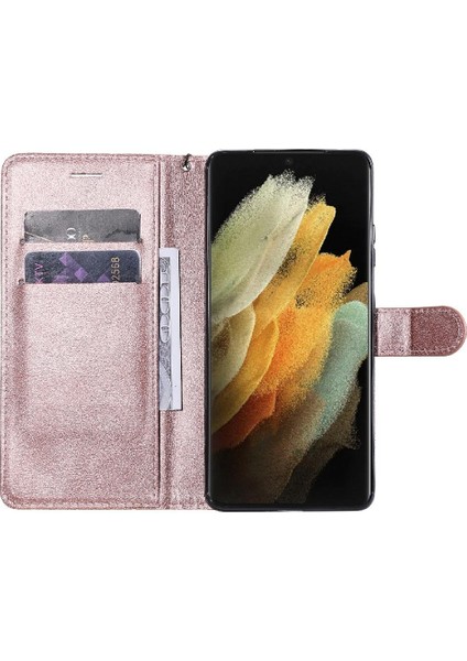Kart Yuvası Klasik Düz Renk ile Samsung Galaxy S21 Ultra Için Flip Case (Yurt Dışından) fırsatları