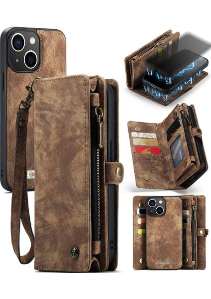 IPhone 13 Için Kılıf Ayrılabilir Kart Tutucu Güçlü Manyetik Tpu Pc El Yapımı (Yurt Dışından)