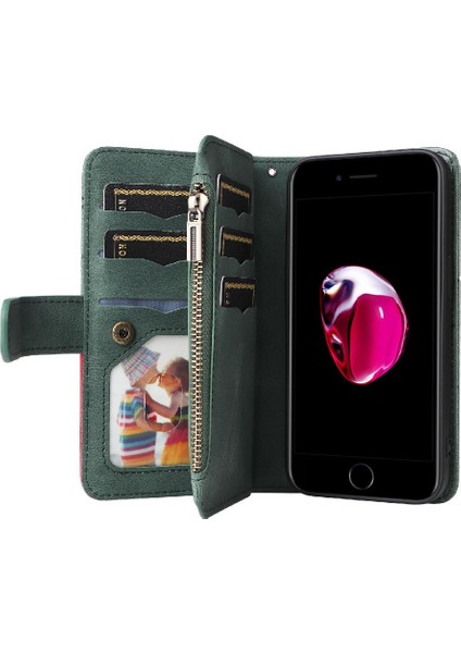 IPhone 6 Için Kılıf Artı/6s Artı Fermuar Cüzdan Tarzı Iki Renkli Dikiş (Yurt Dışından)