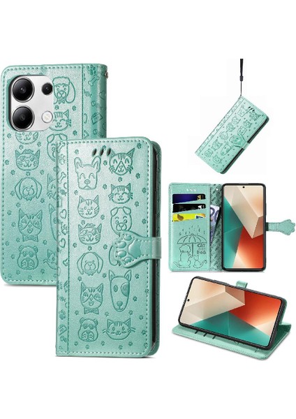 Xiaomi Redmi Için Not 13 4g Kılıf Kısa Kayış Karikatür Hayvanlar (Yurt Dışından)