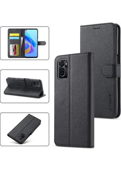 Realme 9i Kart Yuvaları Cüzdan Buzağı Doku Için Kılıf Yatay Çevir Deri (Yurt Dışından)