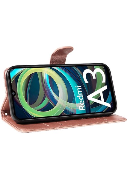 Xiaomi Redmi A3 Için Flip Case El Kayışı ve Kart ile Kabartmalı Kelebek (Yurt Dışından) indirimleri